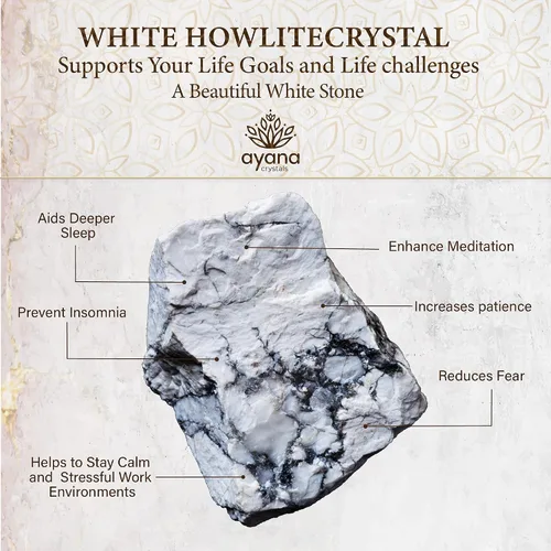 Vista 6 de Ayana Crystals - Collar de howlita pulida hecho a mano, dije de piedra de cristal de howlita, joyería llamativa para mujer, collar de piedras