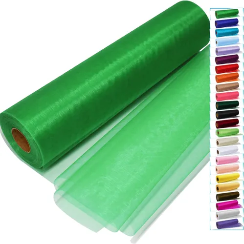 Vista 7 de Rollos de tela de tul negro con cristales y organza 12 pulgadas por 150 pies (45,72 m), tela transparente para manualidades, lazos de tutú