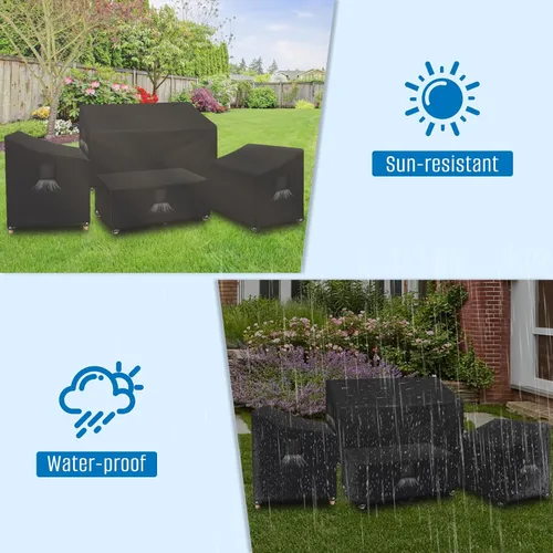 Vista 6 de SIRUITON - Funda impermeable para muebles de exterior, 4 piezas Fundas para muebles de patio, fundas para muebles de patio, 210D, tela resistente