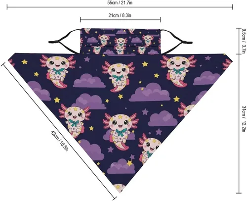 Vista 2 de Bufanda de protección solar UV, bufanda triangular reutilizable con lazo para las orejas