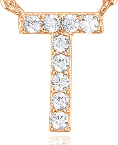 Vista 31 de PAVOI 14K White Gold Plated Cubic Zirconia Initial Necklace Letter Dainty Necklaces for Women