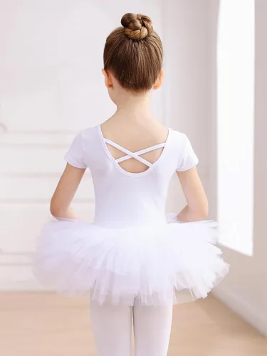Vista 3 de EASTBUDDY Vestido de ballet para niñas, leotardo de baile con falda tutú, traje de bailarina