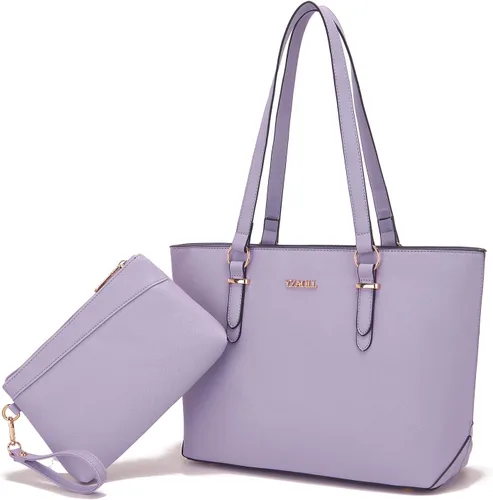 Vista 26 de YZAOLL Bolsos para mujer de cuero sintético, medianos y grandes, bolso de hombro, cartera, juego de bolso de mano y billetera