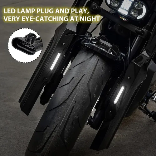 Vista 3 de Funda protectora contra golpes para Sportster S 1250 21-23, color negro vivo Front Side Shock Guard w/DRL, ABS Plastic, Impact Resistance