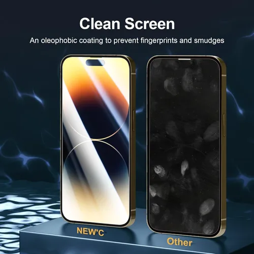 Vista 157 de NEW'C Paquete de 3 protectores de pantalla de privacidad para iPhone Air/iPhone 17 Air (6.5 pulgadas), película de vidrio templado antiespía