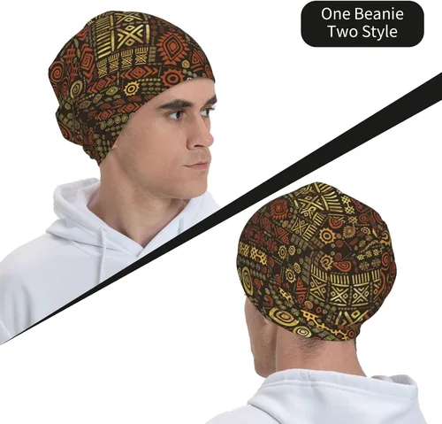 Vista 16 de Gorro africano holgado para adultos, tejido elástico, de calavera, gorro de invierno para exteriores para mujeres y hombres