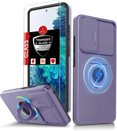Vista 28 de Funda para Samsung Galaxy S21 FE con 2 protectores de pantalla de vidrio templado, funda con función atril para Samsung Galaxy S21FE con cubierta