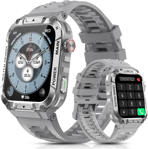 Vista 9 de Reloj inteligente con función de teléfono, hacer/responder llamadas con control de voz AI, reloj inteligente con 28 modos deportivos, podómetro