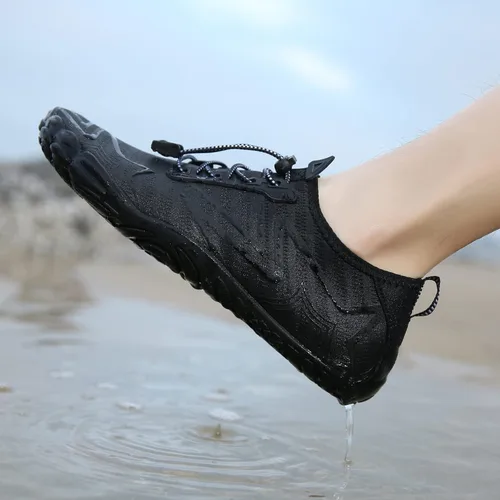 Vista 7 de Whatseaso Zapatos acuáticos para mujeres y hombres, de secado rápido, zapatos descalzos para buceo, natación, surf, aqua, caminar, playa, yoga