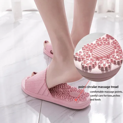 Vista 4 de Acupressure Massage Slippers Therapeutic Reflexology Sandals for Foot Acupoint Massage Shiatsu Arch Pain Relief Non-Slip Massage Shoes for Bath