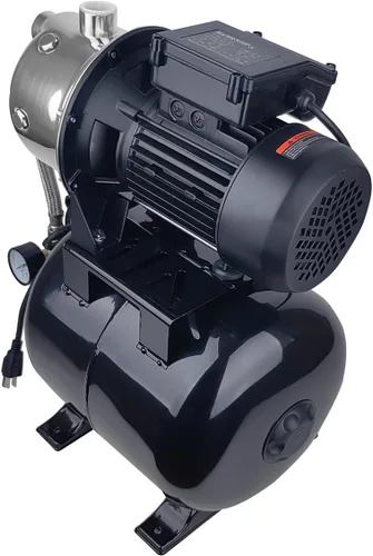 Vista 8 de Bomba de pozo poco profundo de 1.6 HP con tanque de presión, 898 GPH, 115 V, bomba de chorro de agua automática de acero inoxidable, bomba