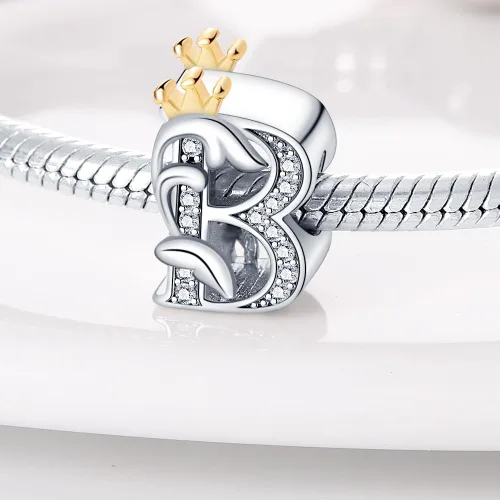 Vista 2 de HappyStar Dijes completos del alfabeto de la A Z de plata de ley 925 para pulseras y collares, regalo de joyería para mujeres y niñas