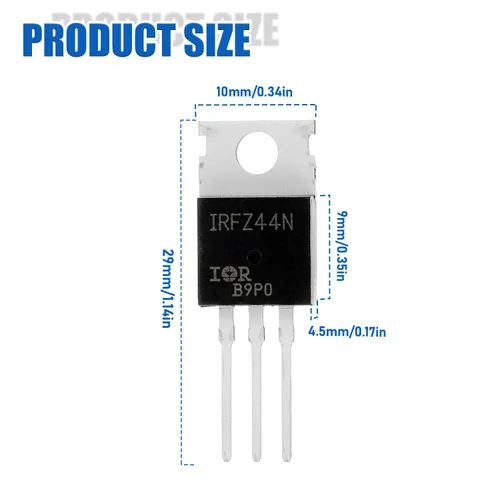 Vista 3 de BOJACK 10 valores 50 piezas IRFZ44N IRF510N IRF530N IRF540N IRF640N IRF740 IRF840 IRF3205 IRF9540 IRF serie transistores MOSFET Surtido Kit