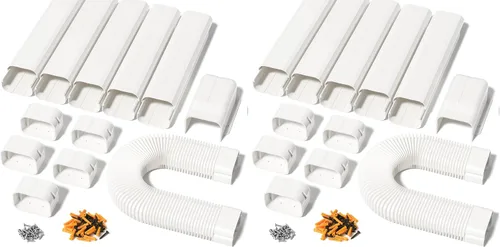 Vista 9 de Juego de cubierta de línea de PVC decorativo para mini split y aire acondicionado central de 4 pulgadas de ancho y 9 pies de largo, para sistemas
