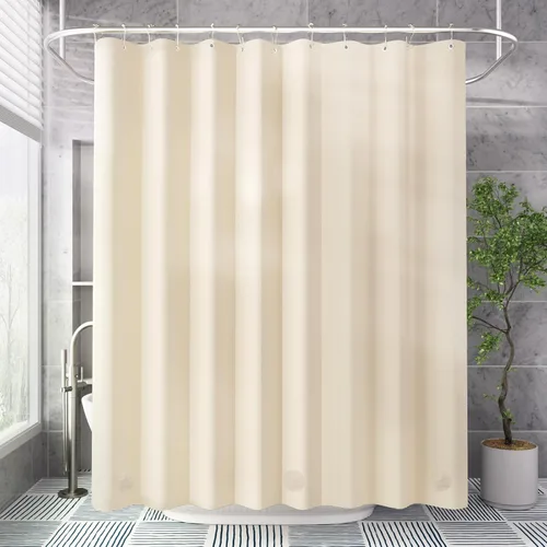 Vista 8 de AmazerBath Forro de cortina de ducha, 72x72 Forros de cortina de ducha beige, Forro de ducha de plástico ligero, Bonitas cortinas de ducha PEVA