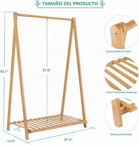 Vista 5 de Jotsport Pequeño estante de ropa para niños plegable estante de ropa