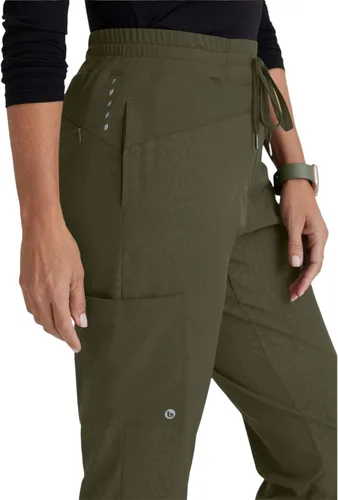 Vista 5 de Barco One Pantalón deportivo, pantalón quirúrgico de altura media, con tejido elástico de 4 vías y 3 bolsillos, para mujer