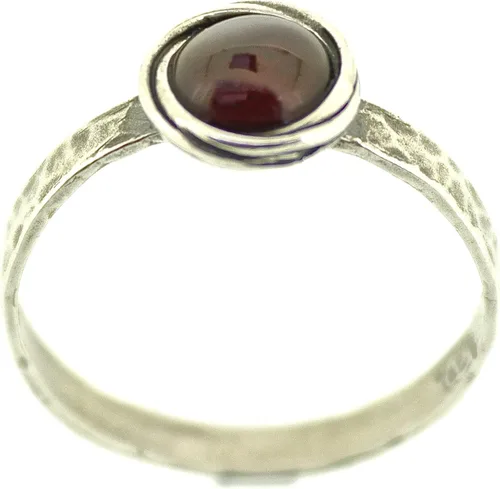 Vista 25 de Anillo de plata de ley con piedras preciosas para mujer, anillo apilable de piedra martillada, anillo de piedra natal