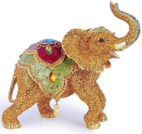 Vista 4 de KALIFANO Joyero decorativo para mujer con cristales Swarovski y gemas con forma de animales salvajes, hecho para almacenamiento y organización