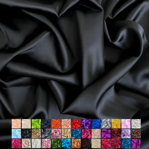 Vista 14 de Yard - Tela de satén sedosa elástica de alta calidad - Tela para vestidos y faldas - Suave como la seda, brillo metálico, ideal para bodas y diseño