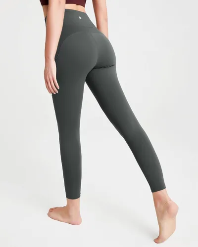 Vista 2 de QUEENIEKE Leggings cruzados para mujer, cintura alta, suaves, con control de abdomen, pantalones de yoga con bolsillos