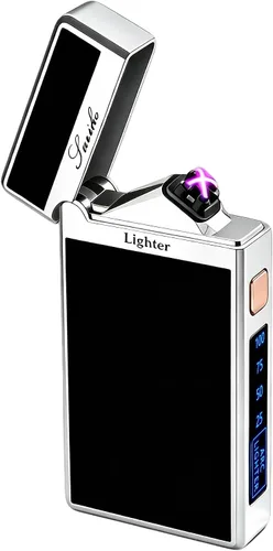 Vista 11 de SKRFIRE Encendedor de plasma de doble arco, recargable por USB, resistente al viento y sin llama para campamento, barbacoa, parrilla, hoguera, vela