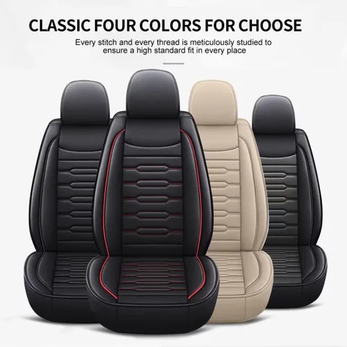 Vista 7 de AOMSAZTO Funda de asiento de automóvil para Toyota Tacoma 2016-2023, juego completo de 5 asientos, cojín de cuero para asiento de automóvil