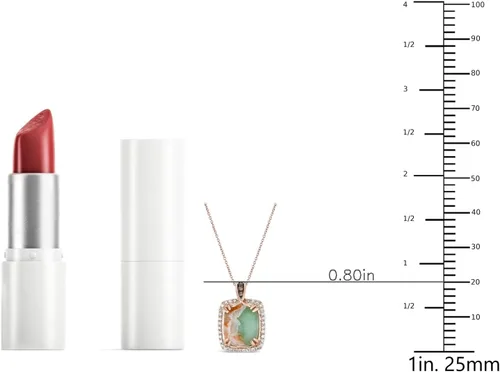 Vista 6 de LE VIAN Collar con colgante rectangular de 4 5/8 quilates con forma de cojín verde Aquaprase para mujer, collar de plata de ley chapada en oro rosa