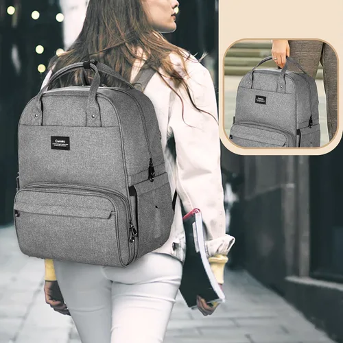 Vista 4 de CURMIO Bolsa para extractor de leche compatible con Spectra S1, S2, Medela, mochila para extractor de leche con compartimento para bolsa enfriadora
