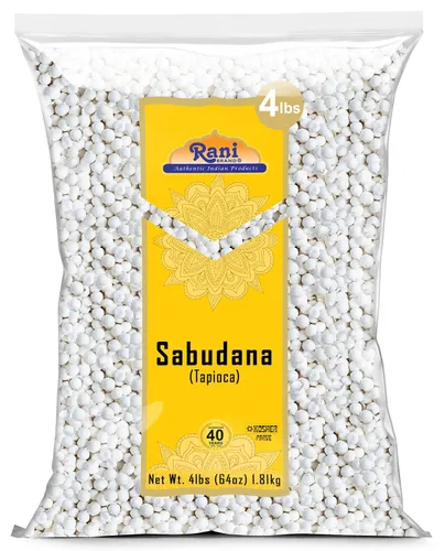 Vista 13 de Rani Sabudana (Tapioca/Sago) Pearls 400oz (25lbs) 25.0 lbs Caja a granel ~ Todo natural Vegano Sin colores Sin OMG Origen indio