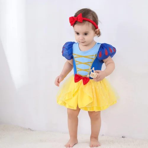 Vista 43 de Vestidos de princesa para niñas pequeñas, disfraz de mameluco para cumpleaños, Navidad, Halloween con diadema de 0 a 18 meses