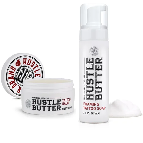 Vista 11 de Hustle Butter Tattoo Aftercare - Bálsamo para tatuajes de 5 onzas, cura + protege nuevos tatuajes y rejuvenece los tatuajes más antiguos, crema 100%