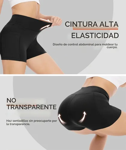 Vista 5 de Biker Shorts for Women with Pockets - 8"/5"/3" Booty Black Spandex Shorts Verde militar