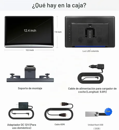 Vista 6 de 12,4" monitor del reposacabezas de TV del coche de Android 13, sistema