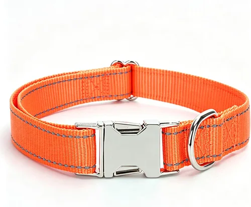 Vista 10 de Love Dream Collar reflectante para perro con hebilla de metal, collar de nailon ajustable de seguridad con hebilla de liberación rápida resistente