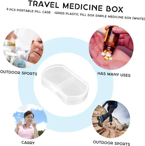 Vista 2 de Healeved 4 piezas pequeño organizador de medicamentos estuche de viaje organizador bolsillo caso contenedor monedero caso pequeño