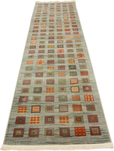 Vista 5 de Unique Loom Fars Collection - Alfombra moderna clásica de diseño geométrico inspirado en tribal, 2 pies 7 pulgadas x 10 pies 0 pulgadas, azul