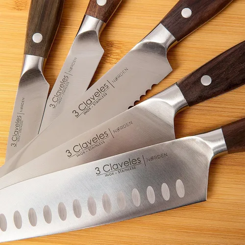 Vista 6 de 3 CLAVELES Cuchillo Forjado Cocina Diámetro 13 cm - 5" E 3C