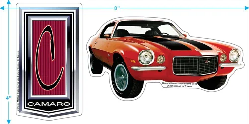 Vista 4 de Chevy Camaro Vintage Car Logo GM, T Shirt & Pegatinas Naranja