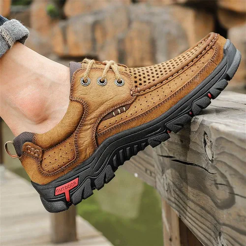 Vista 5 de CHICLOVEY Zapatos de mochilero de agarre de alta tracción para hombre, zapatillas transpirables de verano para senderismo