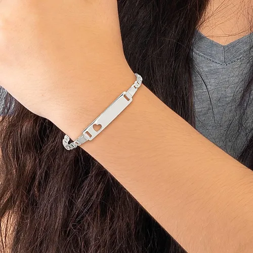 Vista 5 de ICE CARATS Pulsera de plata de ley 925 con corazón para bebé, joyería fina para mujer, regalos para ella, Plata de ley