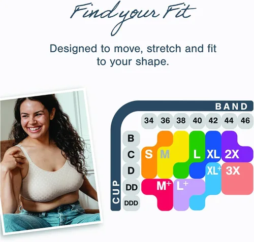 Vista 5 de PLAYTEX Brasier sin costuras para mujer US4P31 sin costuras con ajuste Comfortflex (paquete de 2)