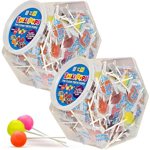 Vista 20 de Zollipops Paletas Clean Teeth, sabores tropicales, 16 onzas