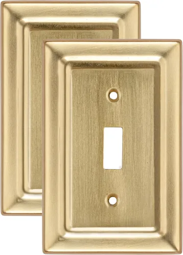Vista 9 de Monarch Abode Placa de Pared de Interruptor de Palanca de 1 Gang, Placa de Pared de Interruptor Individual de Metal Arquitectónico, Placa Decorativa