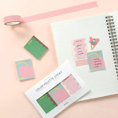 Vista 3 de Monolike Paleta de colores Sticky Objet 300 A Set 4P - Bloc de notas autoadhesivo 30 hojas