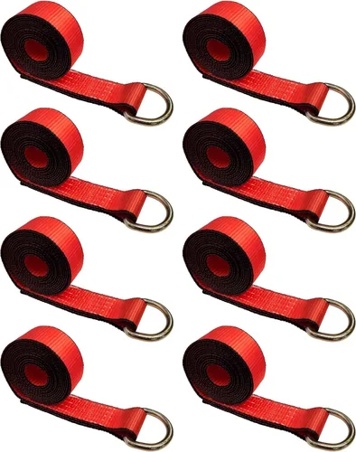 Vista 10 de Mega Cargo Control 1 paquete de correas de lazo de anillo D, amarres de remolque negros de 2 pulgadas para ensamblajes de elevación de ruedas