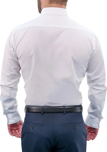 Vista 8 de Manchester Camisa de vestir para hombre de manga larga ajustada