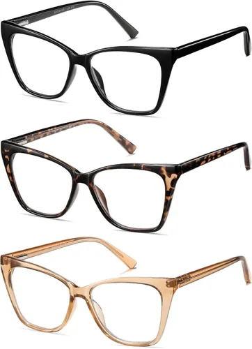 Vista 2 de Gafas de lectura de gran tamaño para mujer, estilo ojo de gato, luz azul, lector de computadora, diseñador, moda, bisagra, gafas PT2005