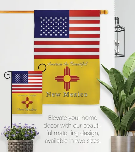 Vista 7 de Americana Home & Garden US New Mexico House Flag 2 pcs Pack Regional States American Territories Republic Country Particular Area Decoration Banner