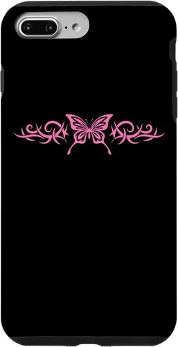 Vista 12 de Pink Butterfly Tattoo Harajuku Grunge Egirl y2k Aesthetic Case for iPhone 17